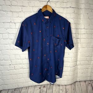 RSVLTS Marvel Spider-Man Shirt Medium Button Up Blue Short Sleeve Spidey Kunufle